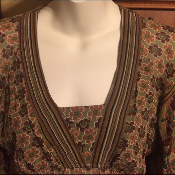 Angie Tunic Shirt Dress Short Sleeve Boho Medium - Picture 2 of 7